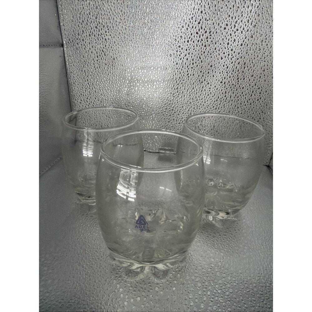 Set Of 3 Adel Glass STEMLESS Wine/Cognac Glasses - 14 oz 3 3/4" x 3"